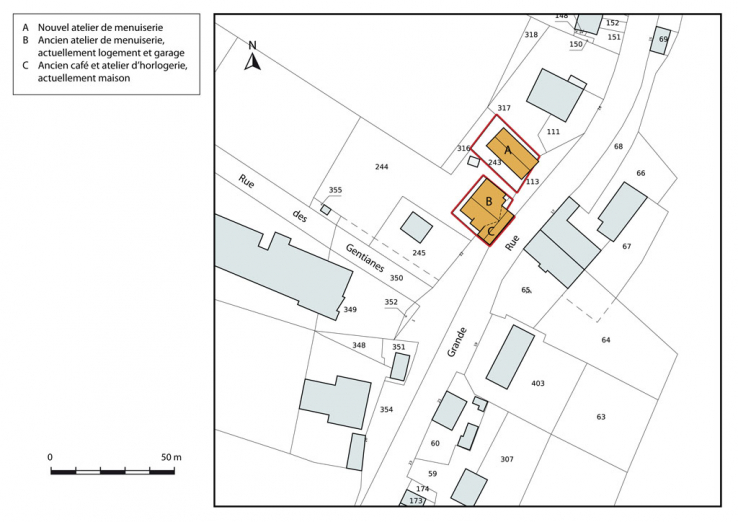Plan-masse et de situation. © Région Bourgogne-Franche-Comté, Inventaire du patrimoine