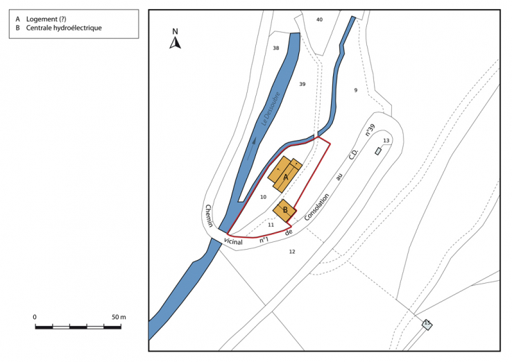 Plan-masse et de situation, section A. © Région Bourgogne-Franche-Comté, Inventaire du patrimoine Plan-masse et de situation, section A. © Région Bourgogne-Franche-Comté, Inventaire du patrimoine