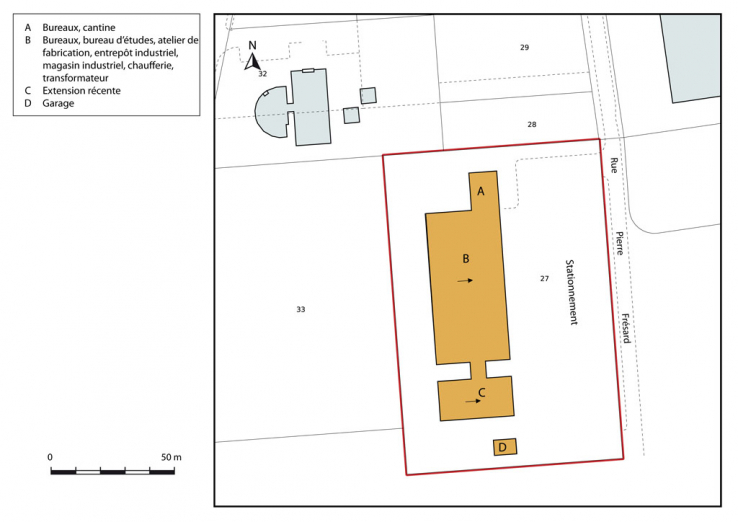 Plan-masse et de situation. Extrait du plan cadastral, 2015, section AN. © Région Bourgogne-Franche-Comté, Inventaire du patrimoine Plan-masse et de situation. Extrait du plan cadastral, 2015, section AN. © Région Bourgogne-Franche-Comté, Inventaire du patrimoine
