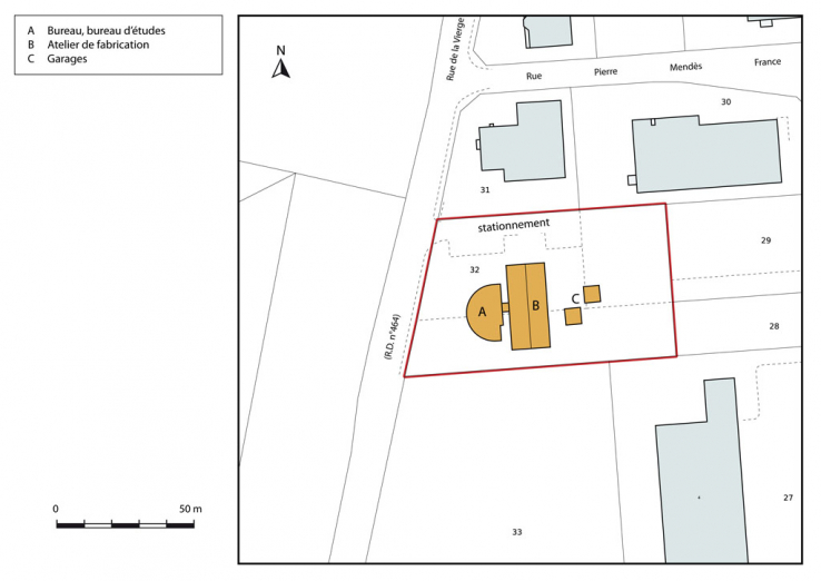 Plan-masse et de situation. Extrait du plan cadastral, 2015, section AN. © Région Bourgogne-Franche-Comté, Inventaire du patrimoine Plan-masse et de situation. Extrait du plan cadastral, 2015, section AN. © Région Bourgogne-Franche-Comté, Inventaire du patrimoine