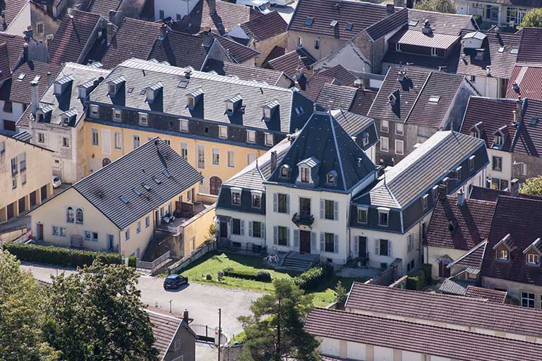 Vue plongeante depuis le nord. © Région Bourgogne-Franche-Comté, Inventaire du patrimoine