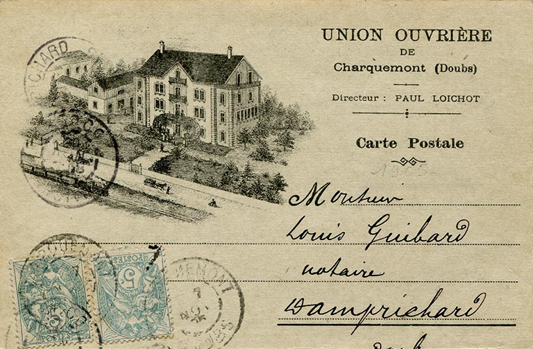 Union ouvrière de Charquemont (Doubs). Directeur : Paul Loichot [façade postérieure de la maison], entre 1903 et 1905. © Région Bourgogne-Franche-Comté, Inventaire du patrimoine