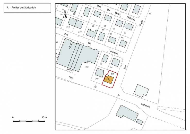 Plan-masse et de situation. Extrait du plan cadastral, 2015, section AK. © Région Bourgogne-Franche-Comté, Inventaire du patrimoine
