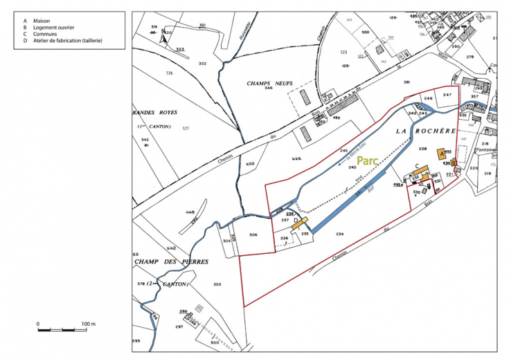 Plan masse et de situation. © Région Bourgogne-Franche-Comté, Inventaire du patrimoine Plan masse et de situation. © Région Bourgogne-Franche-Comté, Inventaire du patrimoine