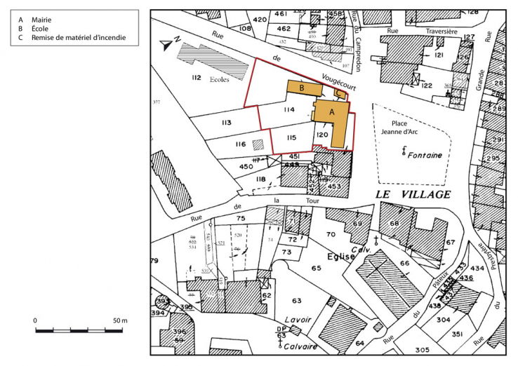 Plan de masse et de situation. © Région Bourgogne-Franche-Comté, Inventaire du patrimoine