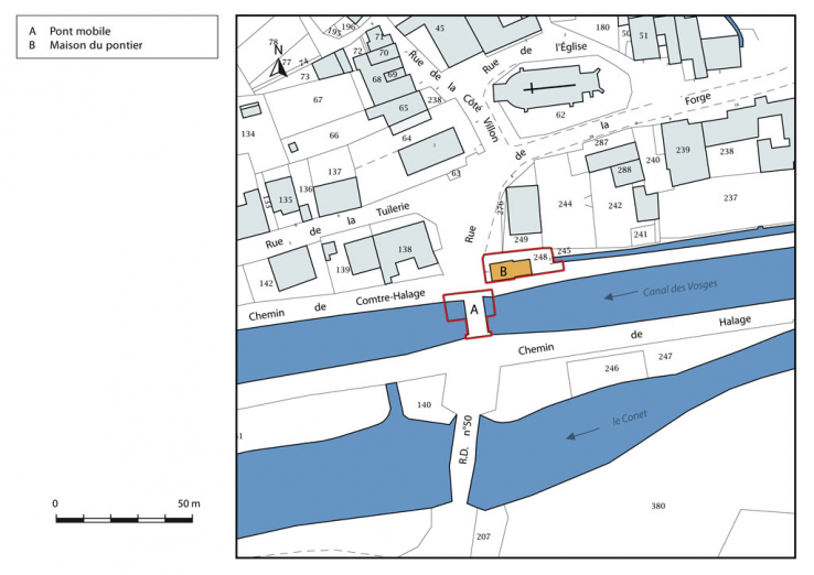 Plan masse et de situation. © Région Bourgogne-Franche-Comté, Inventaire du patrimoine