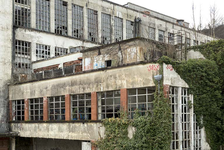 Etat en 2016. Usine A : atelier à la jonction de la filature tergal (V, à gauche) et de l'étirage tergal (S). © Région Bourgogne-Franche-Comté, Inventaire du patrimoine