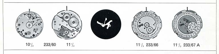 [Dessin des mouvements FE 233-60, 233-66 et 233-67A], 1973. © Région Bourgogne-Franche-Comté, Inventaire du patrimoine