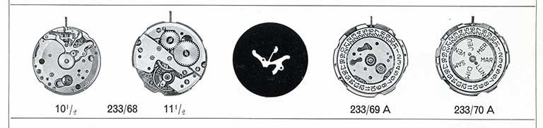 [Dessin des mouvements FE 233-68, 233-69A et 233-70A], 1973. © Région Bourgogne-Franche-Comté, Inventaire du patrimoine