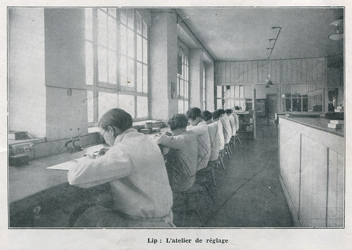 Lip : l'atelier de réglage, 1933. © Région Bourgogne-Franche-Comté, Inventaire du patrimoine Lip : l'atelier de réglage, 1933. © Région Bourgogne-Franche-Comté, Inventaire du patrimoine