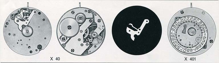 [Dessin des mouvements Parrenin HP X 40 et HP X 401], 1973. © Région Bourgogne-Franche-Comté, Inventaire du patrimoine
