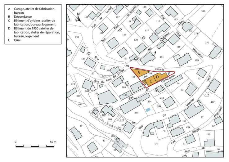 Plan-masse et de situation. © Région Bourgogne-Franche-Comté, Inventaire du patrimoine Plan-masse et de situation. © Région Bourgogne-Franche-Comté, Inventaire du patrimoine