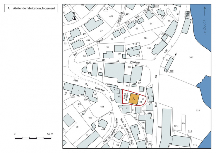 Plan-masse et de situation. © Région Bourgogne-Franche-Comté, Inventaire du patrimoine