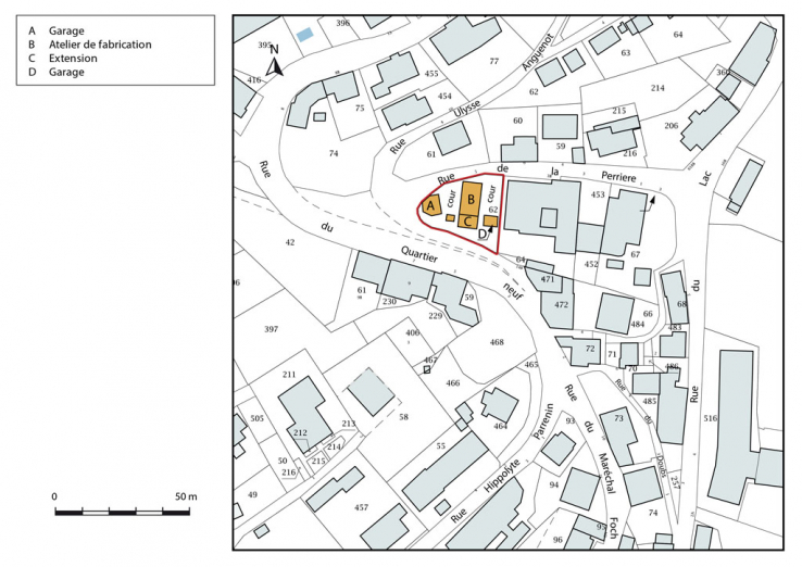 Plan-masse et de situation. © Région Bourgogne-Franche-Comté, Inventaire du patrimoine Plan-masse et de situation. © Région Bourgogne-Franche-Comté, Inventaire du patrimoine