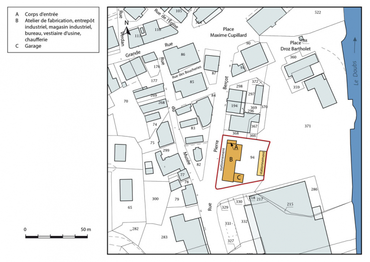 Plan-masse et de situation. © Région Bourgogne-Franche-Comté, Inventaire du patrimoine Plan-masse et de situation. © Région Bourgogne-Franche-Comté, Inventaire du patrimoine