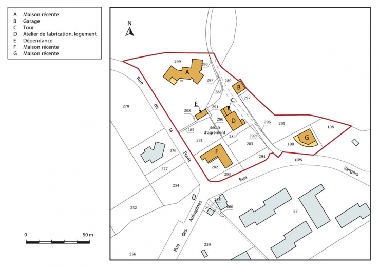 Plan-masse et de situation. © Région Bourgogne-Franche-Comté, Inventaire du patrimoine