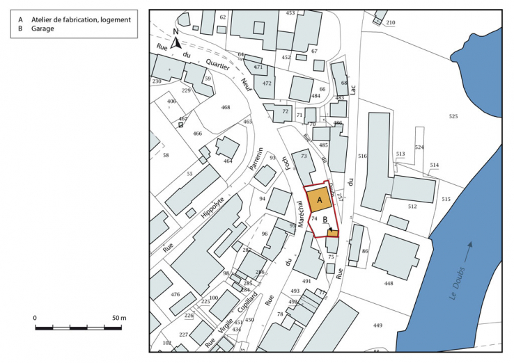 Plan-masse et de situation. © Région Bourgogne-Franche-Comté, Inventaire du patrimoine Plan-masse et de situation. © Région Bourgogne-Franche-Comté, Inventaire du patrimoine
