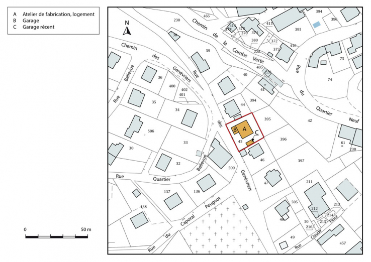 Plan-masse et de situation. © Région Bourgogne-Franche-Comté, Inventaire du patrimoine