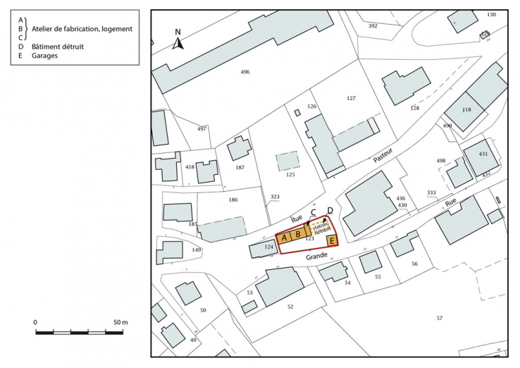 Plan-masse et de situation. © Région Bourgogne-Franche-Comté, Inventaire du patrimoine