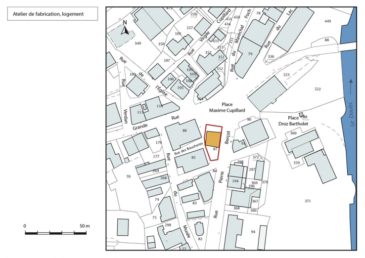Plan-masse et de situation. © Région Bourgogne-Franche-Comté, Inventaire du patrimoine