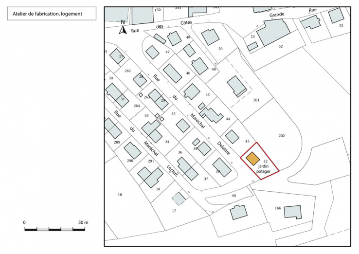 Plan-masse et de situation. © Région Bourgogne-Franche-Comté, Inventaire du patrimoine