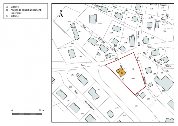 Plan-masse et de situation. © Région Bourgogne-Franche-Comté, Inventaire du patrimoine