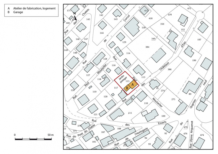 Plan-masse et de situation. © Région Bourgogne-Franche-Comté, Inventaire du patrimoine