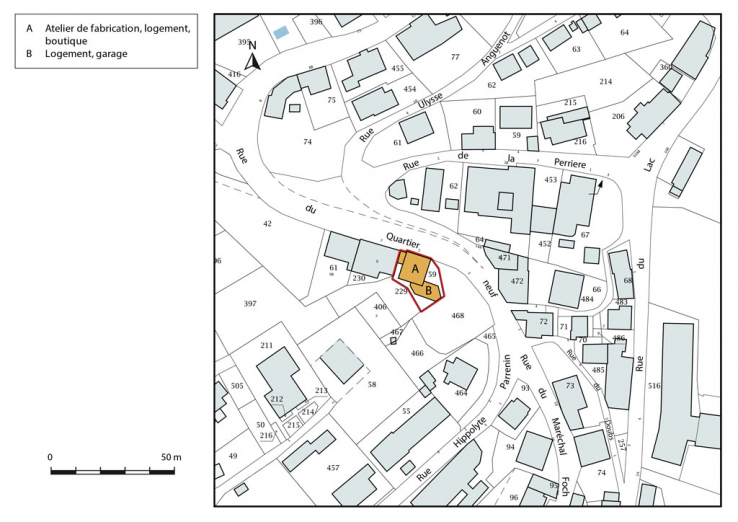 Plan-masse et de situation. © Région Bourgogne-Franche-Comté, Inventaire du patrimoine