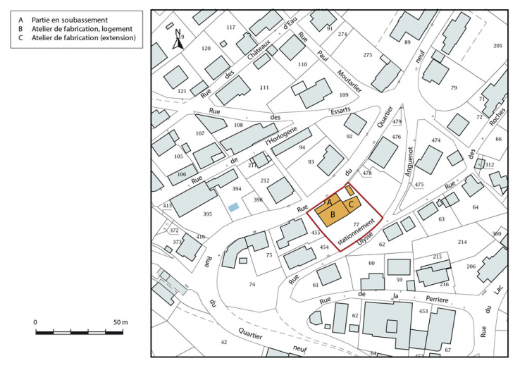 Plan-masse et de situation. © Région Bourgogne-Franche-Comté, Inventaire du patrimoine