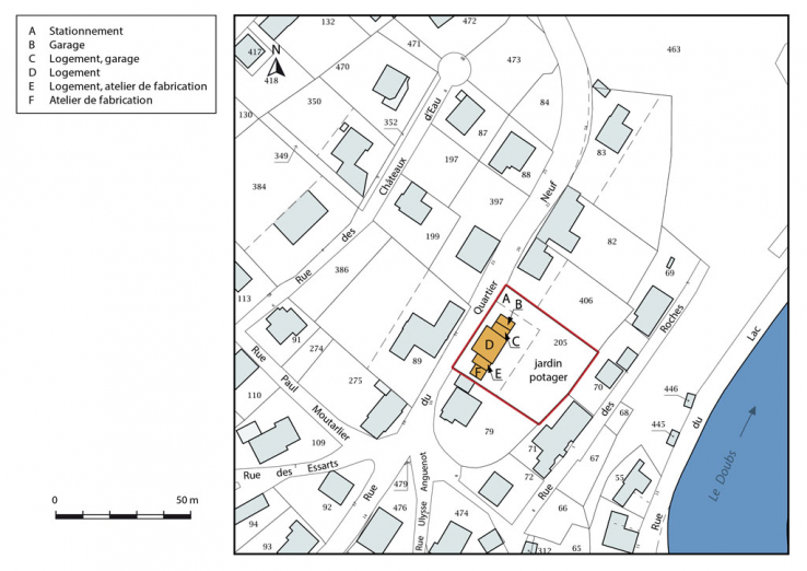 Plan-masse et de situation. © Région Bourgogne-Franche-Comté, Inventaire du patrimoine