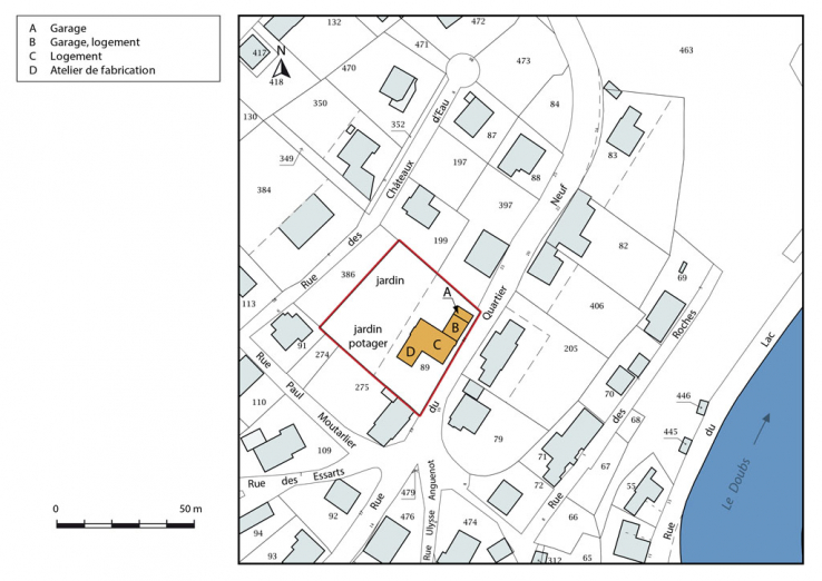 Plan-masse et de situation. © Région Bourgogne-Franche-Comté, Inventaire du patrimoine