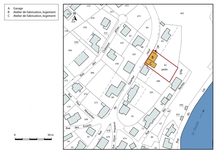 Plan-masse et de situation. © Région Bourgogne-Franche-Comté, Inventaire du patrimoine