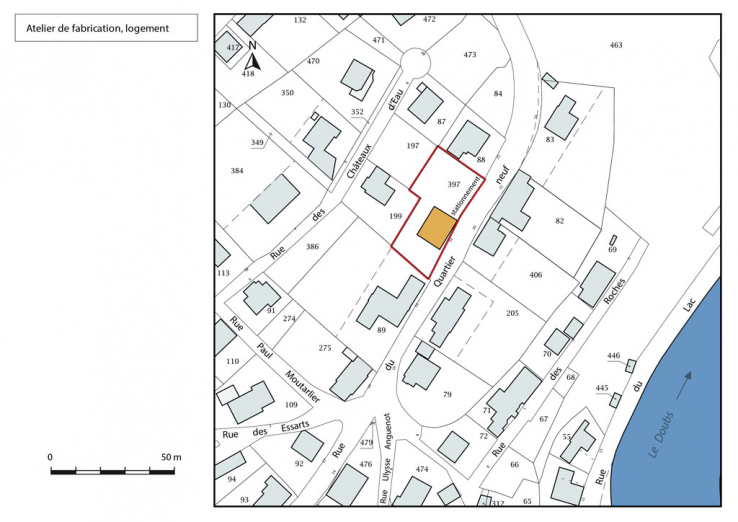 Plan-masse et de situation. © Région Bourgogne-Franche-Comté, Inventaire du patrimoine