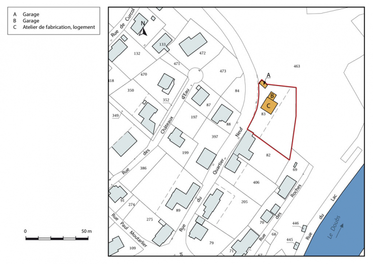 Plan-masse et de situation. © Région Bourgogne-Franche-Comté, Inventaire du patrimoine