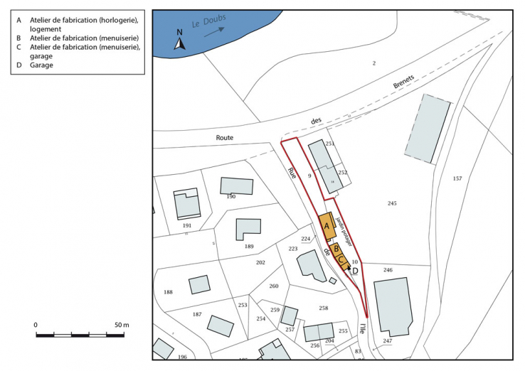 Plan-masse et de situation. © Région Bourgogne-Franche-Comté, Inventaire du patrimoine