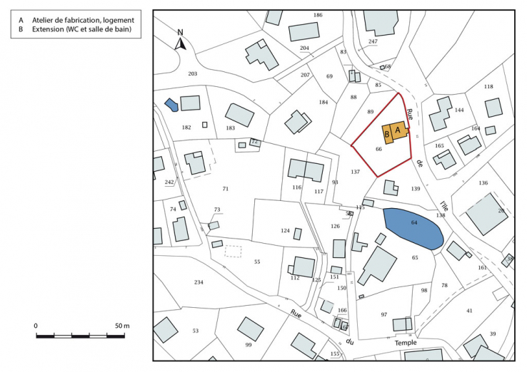 Plan-masse et de situation. © Région Bourgogne-Franche-Comté, Inventaire du patrimoine