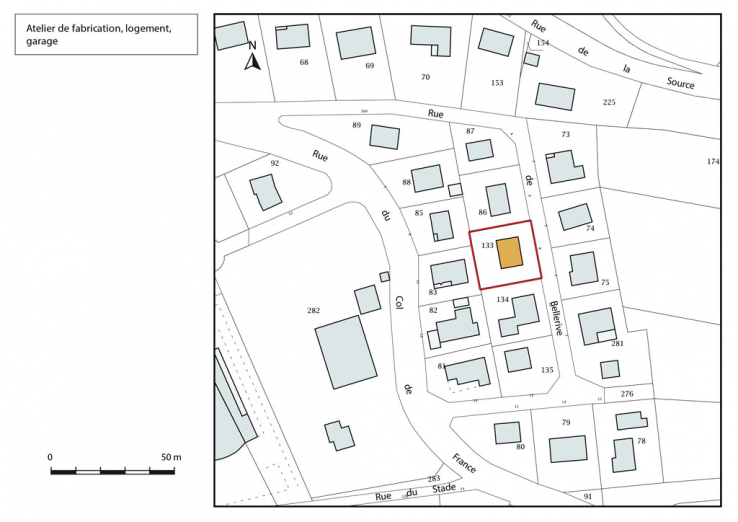 Plan-masse et de situation. © Région Bourgogne-Franche-Comté, Inventaire du patrimoine Plan-masse et de situation. © Région Bourgogne-Franche-Comté, Inventaire du patrimoine