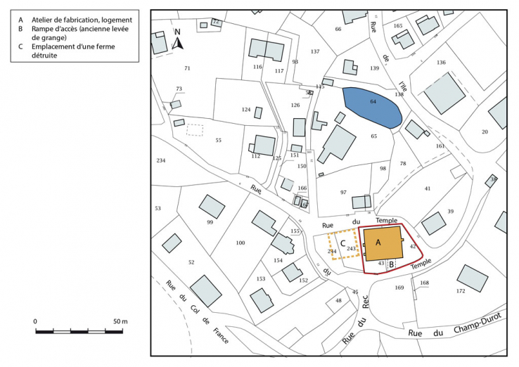 Plan-masse et de situation. © Région Bourgogne-Franche-Comté, Inventaire du patrimoine Plan-masse et de situation. © Région Bourgogne-Franche-Comté, Inventaire du patrimoine