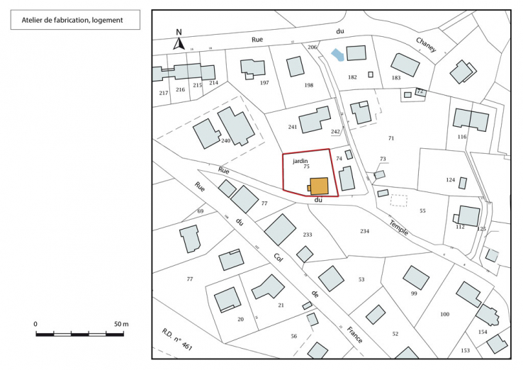 Plan-masse et de situation. © Région Bourgogne-Franche-Comté, Inventaire du patrimoine Plan-masse et de situation. © Région Bourgogne-Franche-Comté, Inventaire du patrimoine