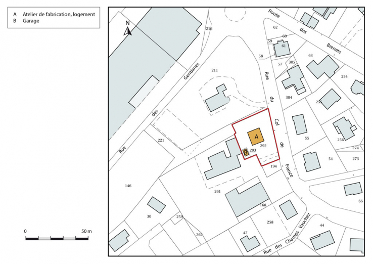 Plan-masse et de situation. © Région Bourgogne-Franche-Comté, Inventaire du patrimoine Plan-masse et de situation. © Région Bourgogne-Franche-Comté, Inventaire du patrimoine