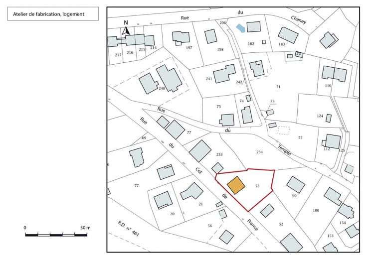 Plan-masse et de situation. © Région Bourgogne-Franche-Comté, Inventaire du patrimoine Plan-masse et de situation. © Région Bourgogne-Franche-Comté, Inventaire du patrimoine