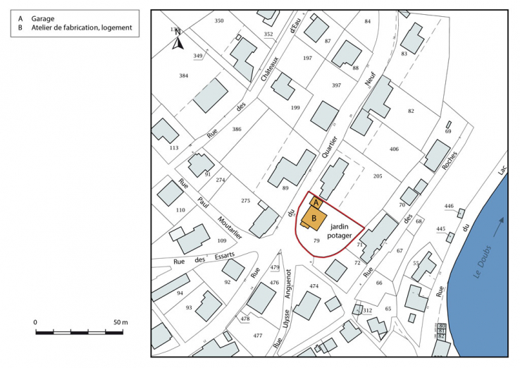 Plan-masse et de situation. © Région Bourgogne-Franche-Comté, Inventaire du patrimoine