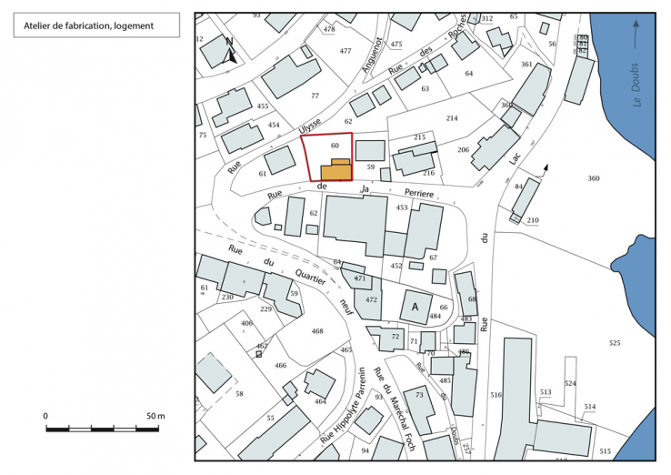 Plan-masse et de situation. © Région Bourgogne-Franche-Comté, Inventaire du patrimoine Plan-masse et de situation. © Région Bourgogne-Franche-Comté, Inventaire du patrimoine