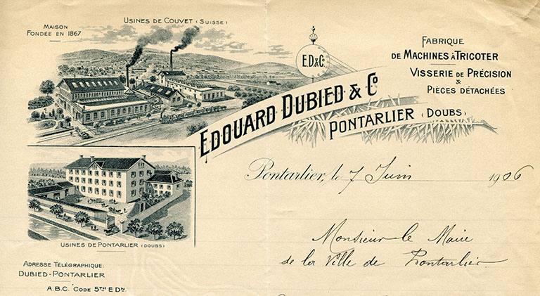 Papier à en-tête, s.d. [début 20e siècle]. © Région Bourgogne-Franche-Comté, Inventaire du patrimoine