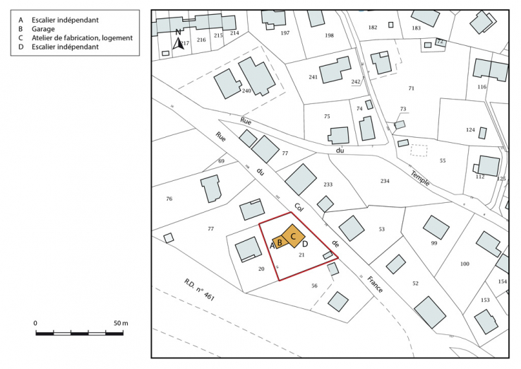 Plan-masse et de situation. © Région Bourgogne-Franche-Comté, Inventaire du patrimoine
