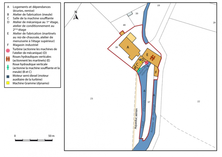 Plan-masse et de situation. Extrait du plan cadastral, 2016, section ZD. © Région Bourgogne-Franche-Comté, Inventaire du patrimoine