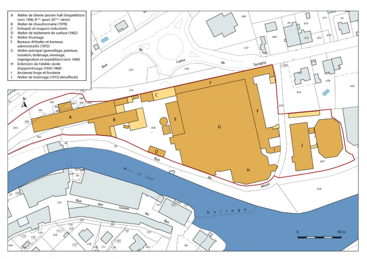 Plan-masse et de situation. Extrait du plan cadastral, 2016, section AS. © Région Bourgogne-Franche-Comté, Inventaire du patrimoine