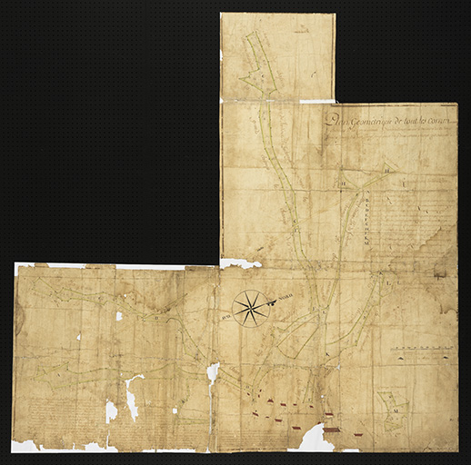 Plan géométrique de tous les communaux et chemins de la commune d'Ambiévillers. © Région Bourgogne-Franche-Comté, Inventaire du patrimoine