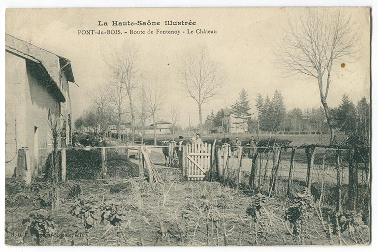Route de Fontenoy (actuelle route départementale), carte postale. © Archives départementales de la Haute-Saône