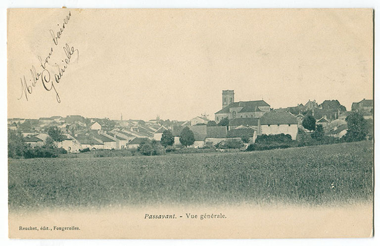 Vue générale de Passavant, carte postale. © Archives départementales de la Haute-Saône